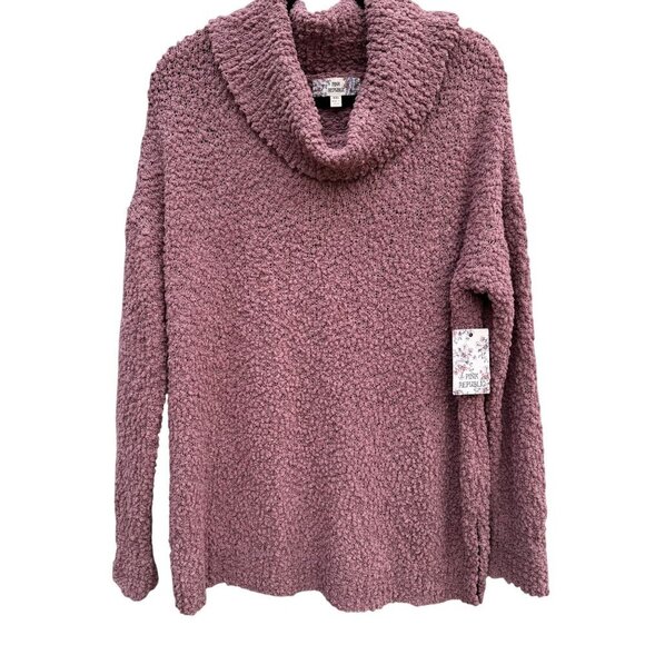 Pink Republic Womens Cozy Textured Loose Knit Stretch Cowl Neck Sweater New XXL - Picture 1 of 10
